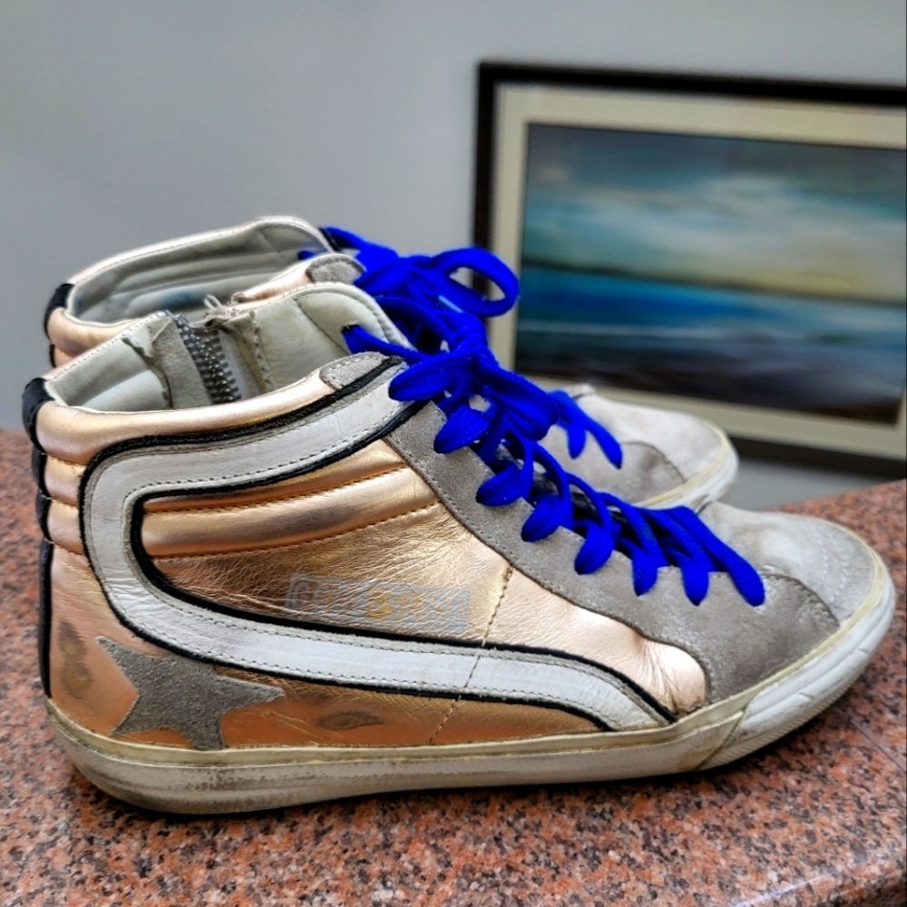 Golden Goose High Top Trainers GGB Distressed leather - Picture 2 of 9